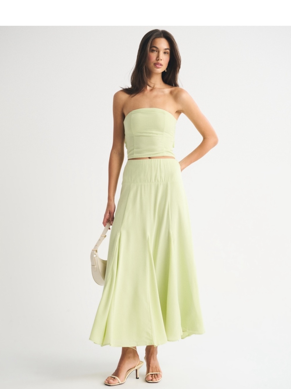 A&F Bra Free 4-in-1 Convertible Scarf Set Top & High Rise Flowy Maxi Skirt Set